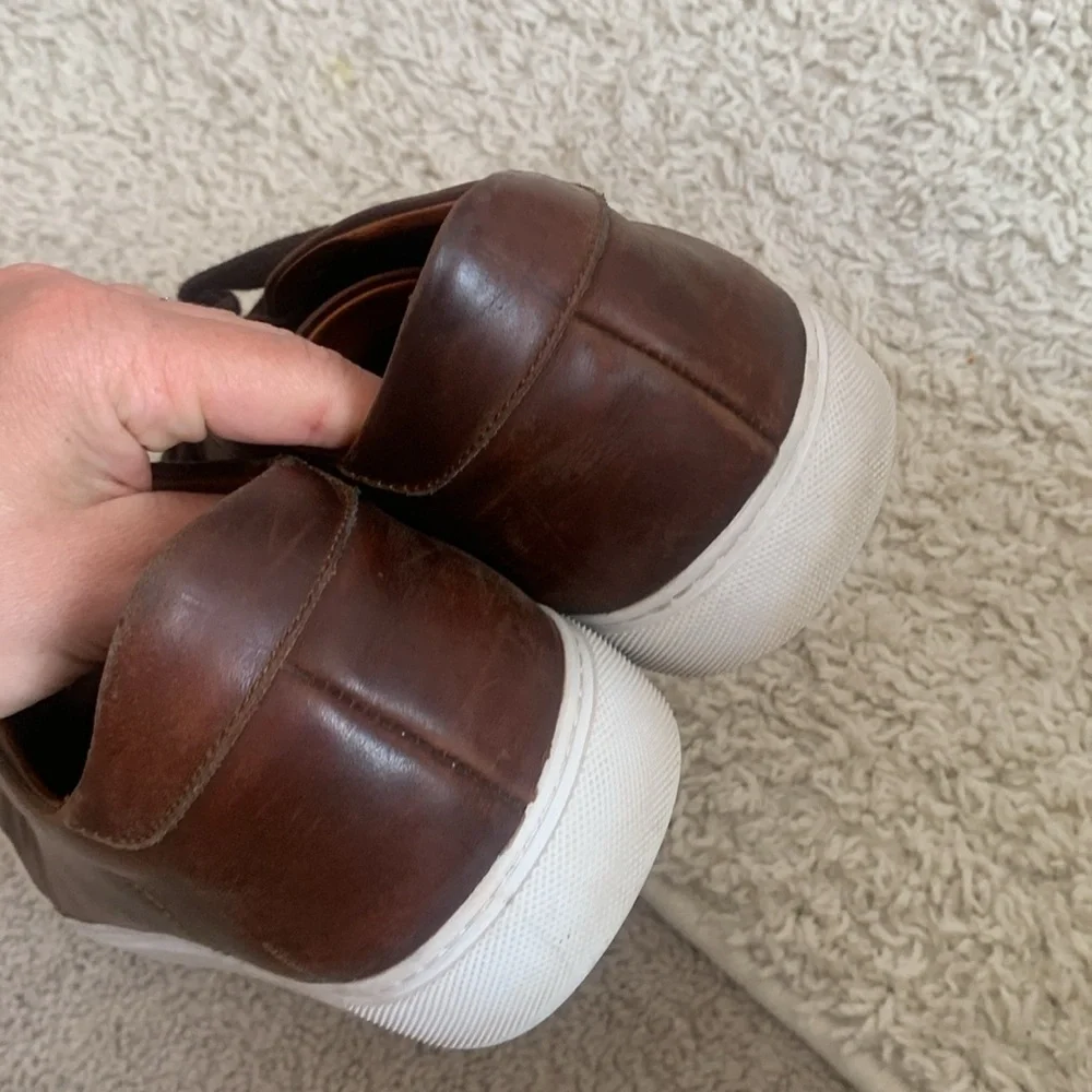 Beckett Simonon Reid golf Sneaker pull on size‎ 13 brown leather distressed